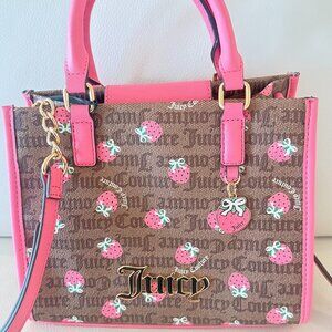 NWT JUICY COUTURE BERRY SWEET MINI BAG CROSSBODY SATCHEL W CHARM CHESTNUT PINK